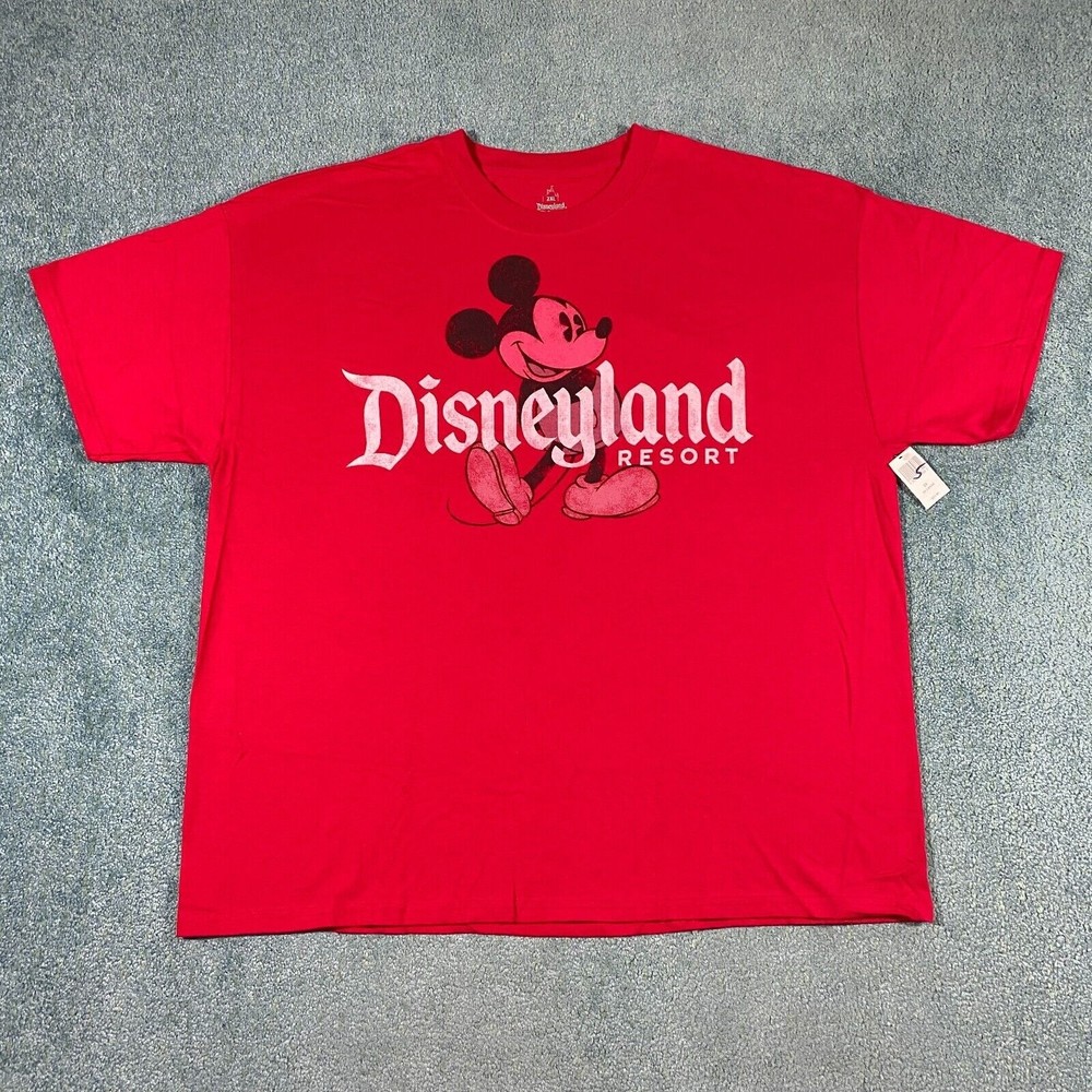 Disneyland Resort Mickey Mouse T Shirt Adult XXL Red Classic Vintage Retro Mens